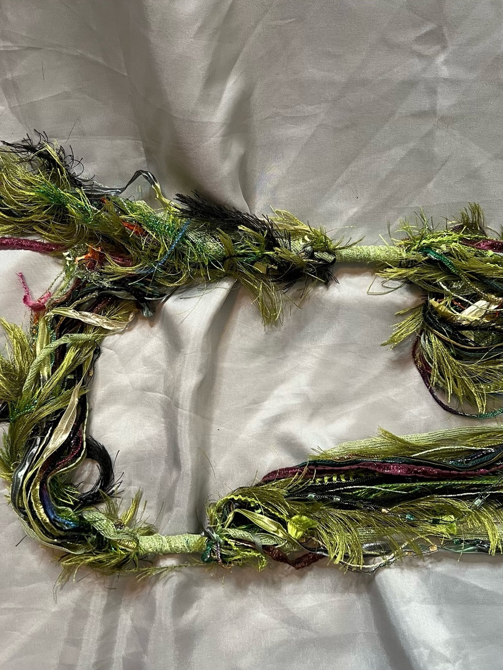 Green Multi-Texture Statement Scarf Belt - Women Accessories